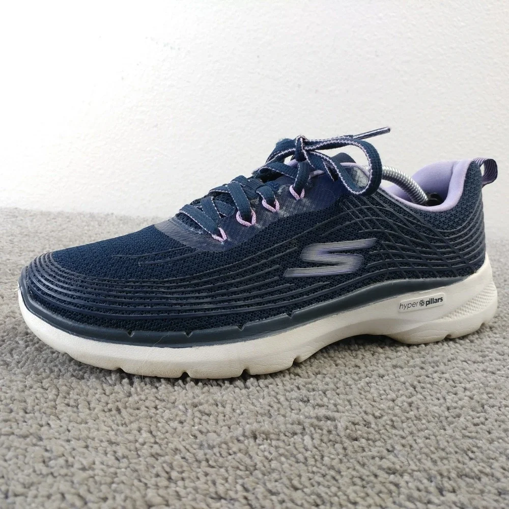 Skechers GOwalk 6 Womens Size 9 Walking Shoes Blue Stunning Glow 124554 Sneaker